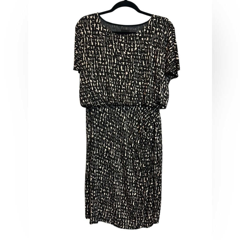 Nic + Zoe Elegant Black and White Patterned Dress size L